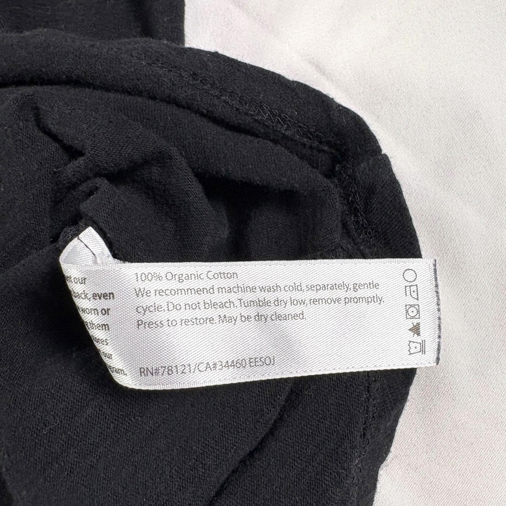EILEEN FISHER Women's 1X Organic Cotton Tee Black Basic Boxy Comfort Everyday - Picture 6 of 9
